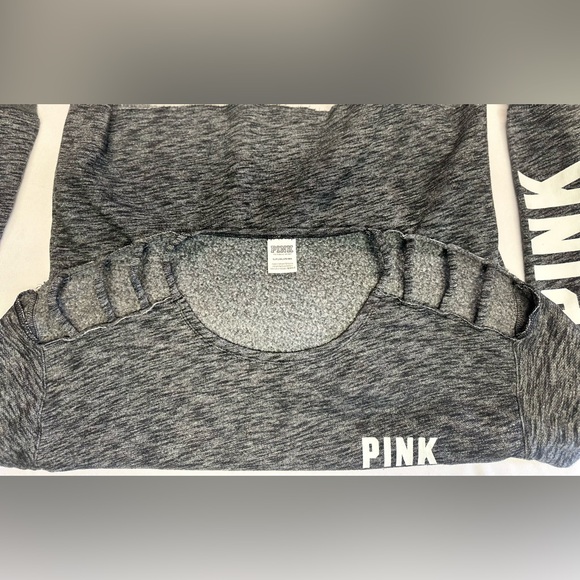 Victoria’s Secret PINK Small Gray Strappy Cold Shoulder Sweatshirt - Picture 8 of 8